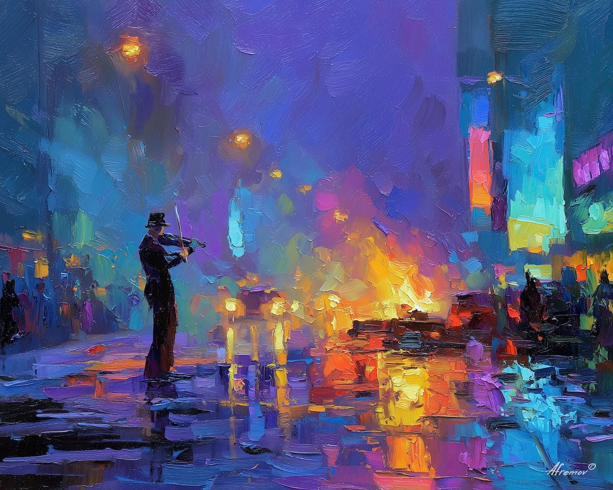 雨のメロディー：レオニード・アフレモフ・ギャラリーによるキャンバス