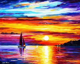 Ocean Wall Art | Seascape Oil painting | Sunset Artwork By Leonid Afremov