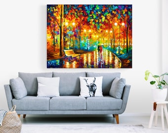 Orange Landscape Oil painting on Canvas: Choose Single Piece or 2/4-Panel Set by Leonid Afremov Studio