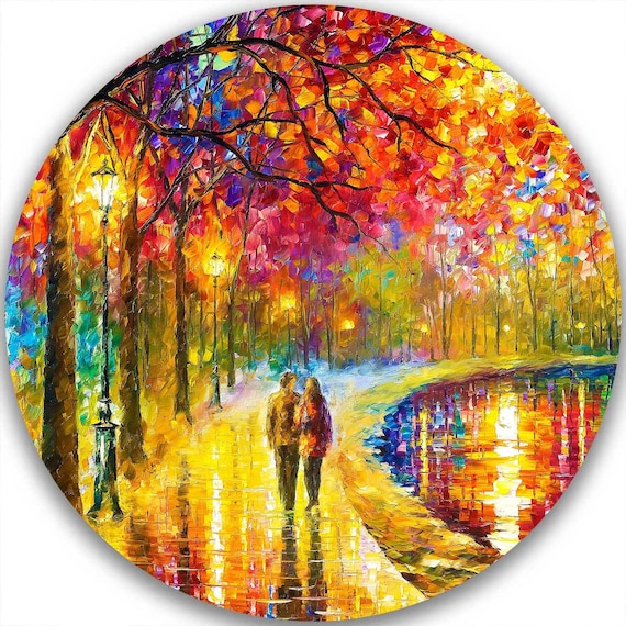 Romantic Wall Decor Oil painting Circle Artwork On Canvas by Leonid Afremov
