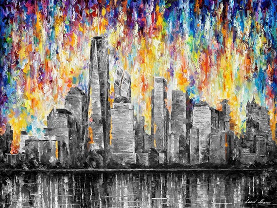 New York Skyline Wall Art Oil painting On Canvas by Leonid Afremov