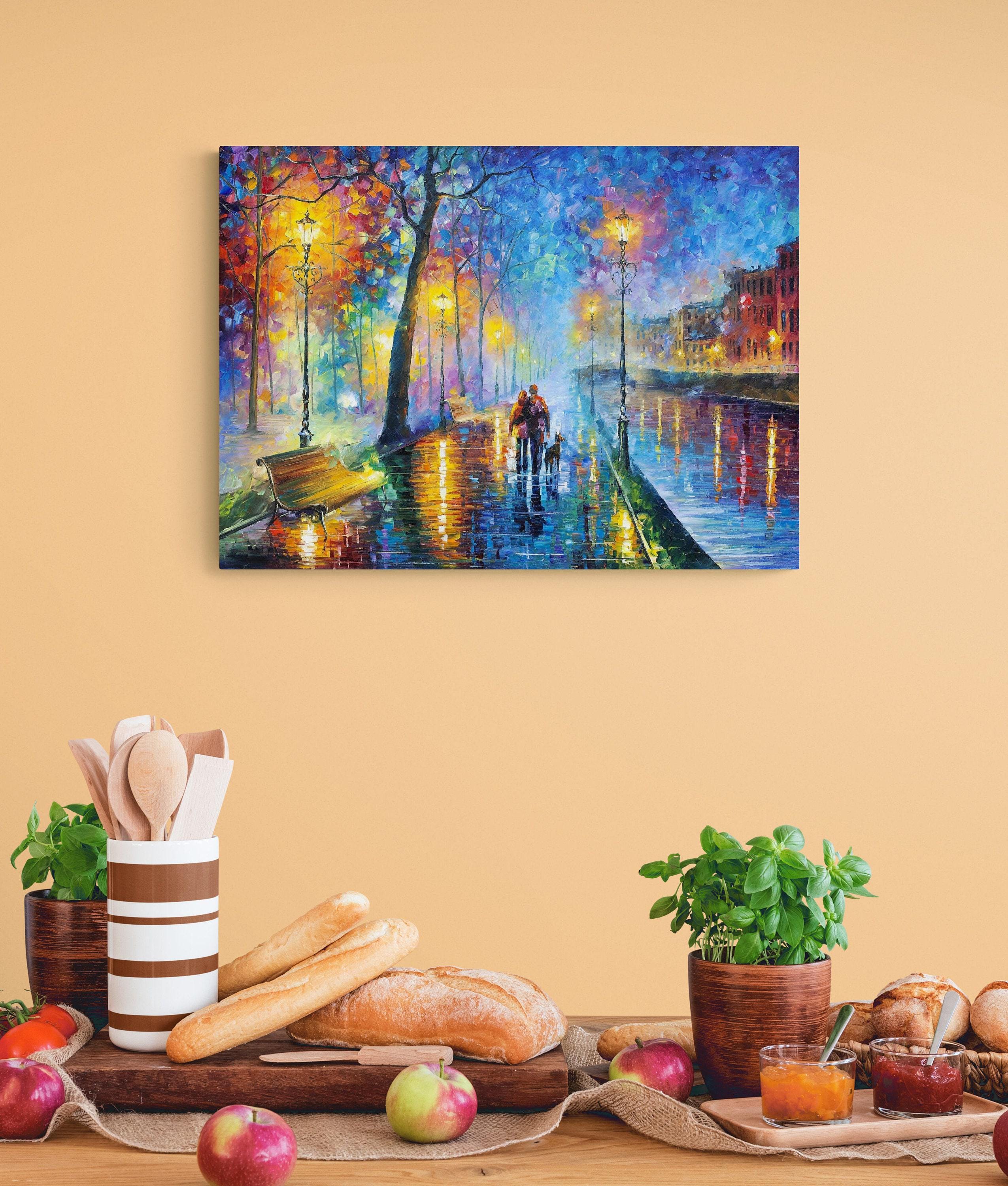 Melody of the Night - Blue Landscape • Night Walk Artwork • Wall