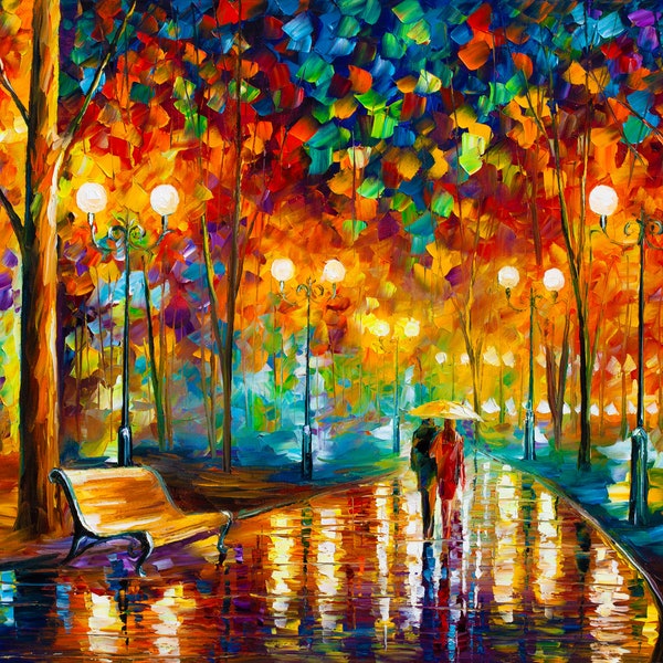 Oil Painting Hand Made With Palette Knife On Canvas • Gallery Wrapped • Glossy Finish by Leonid Afremov Studio