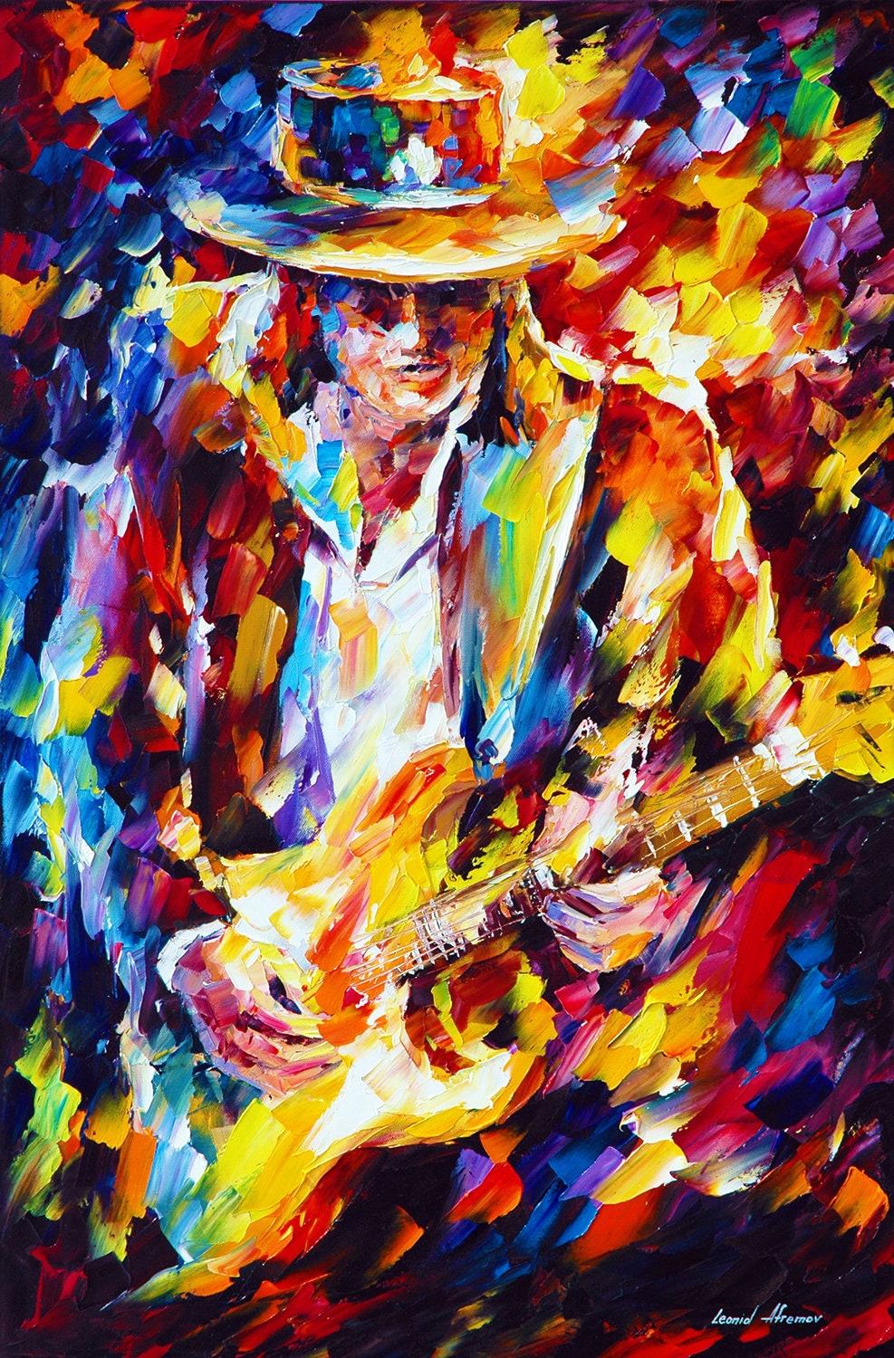 Musician Wall Art Print Guitar Artwork on Canvas by Leonid Etsy UK