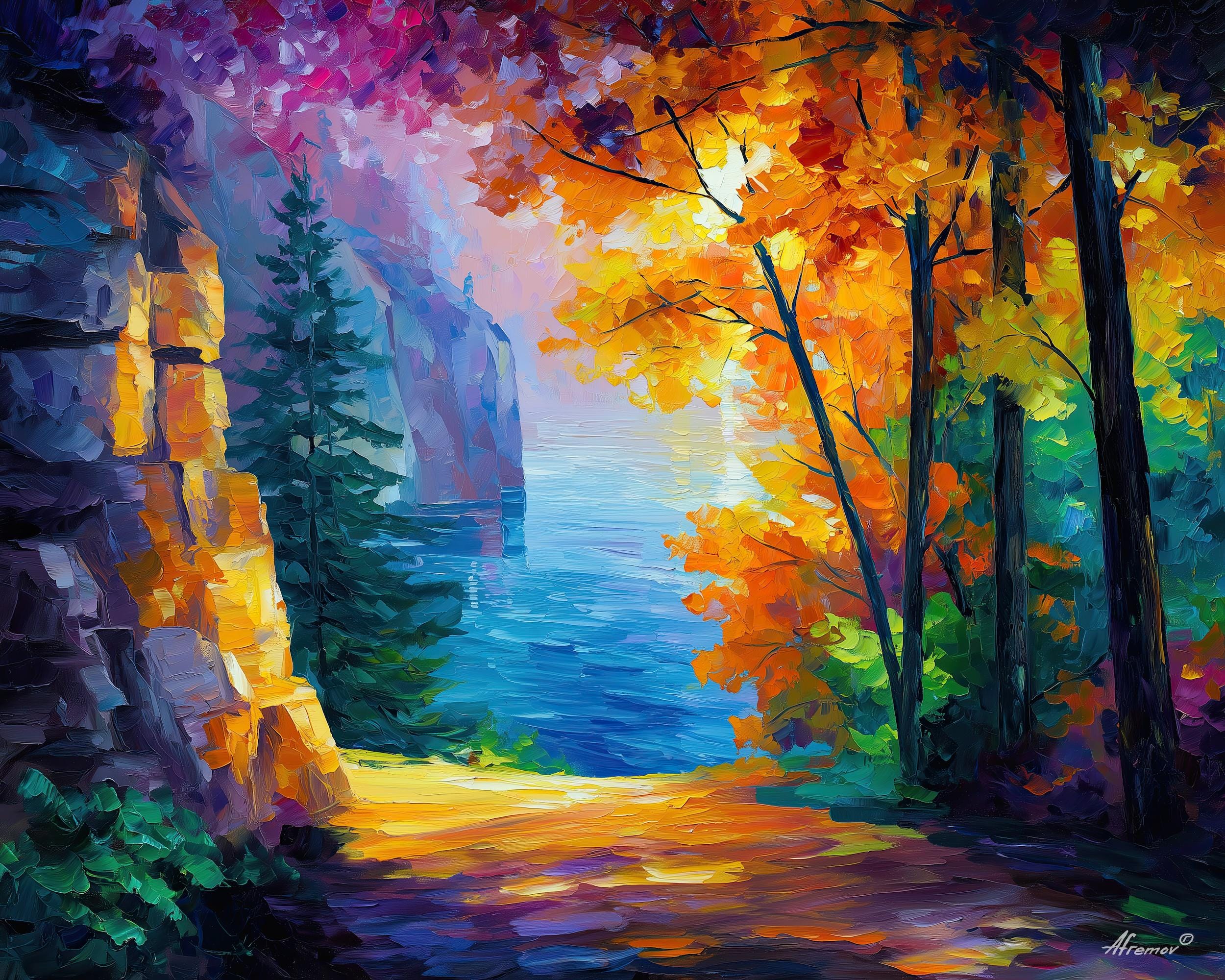 Leonid afremov canvas - Etsy 日本