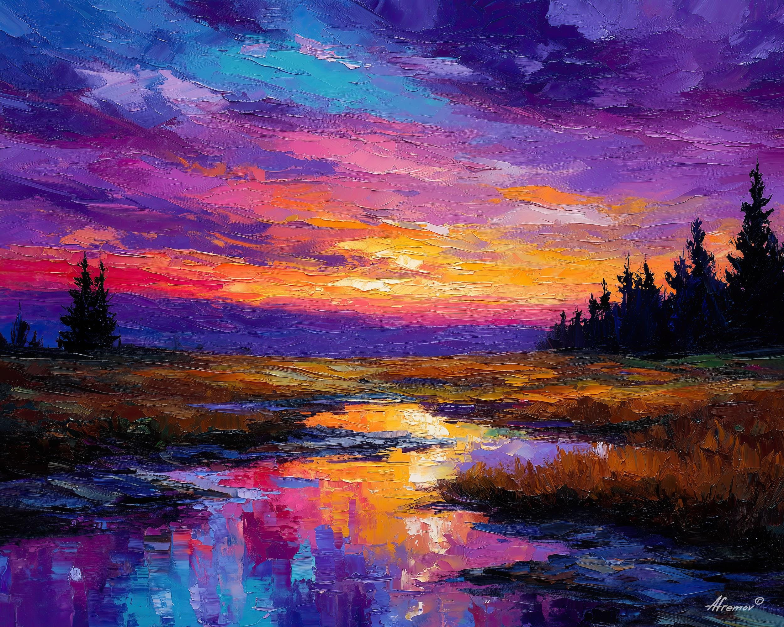 Leonid afremov canvas - Etsy 日本