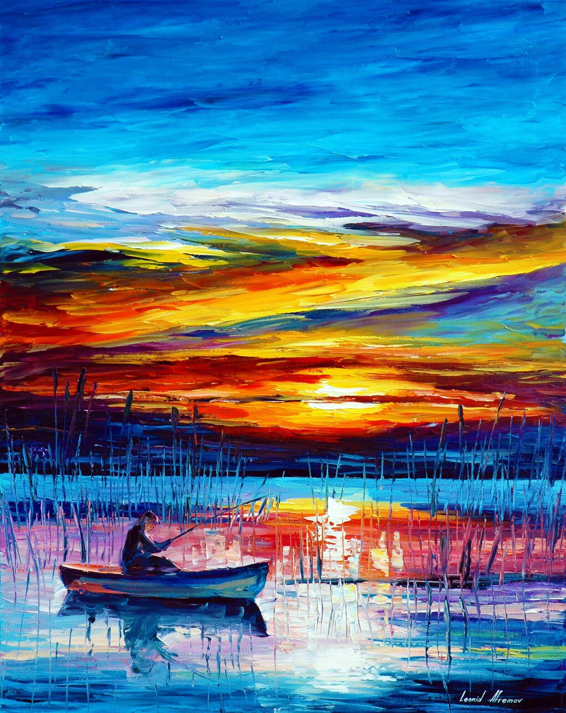Florida Oil Painting | Everglades Artwork | Fishing Wall Art by