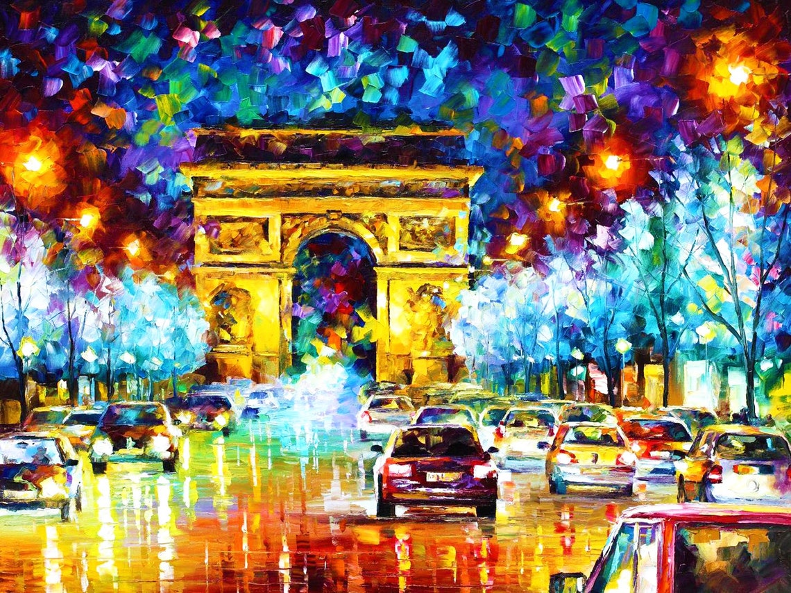 Paris Wall Art Print France Home Decor on Canvas by Leonid Etsy