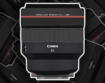 Canon RF 85mmCamera Sticker voor Laptop, Fotografie Sticker, Camera Sticker voor Hydroflask. Camera Vinyl Sticker, Handgetekend