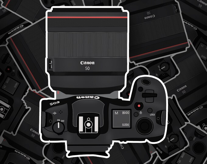 Canon RF 50mm, Camera Sticker for Laptop, Photography Sticker, Camera ...
