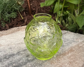Butterfly vase hand blown using the  original 1925 French Verlys mould