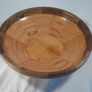 Hand Turned Segmented Oak Bowl #156