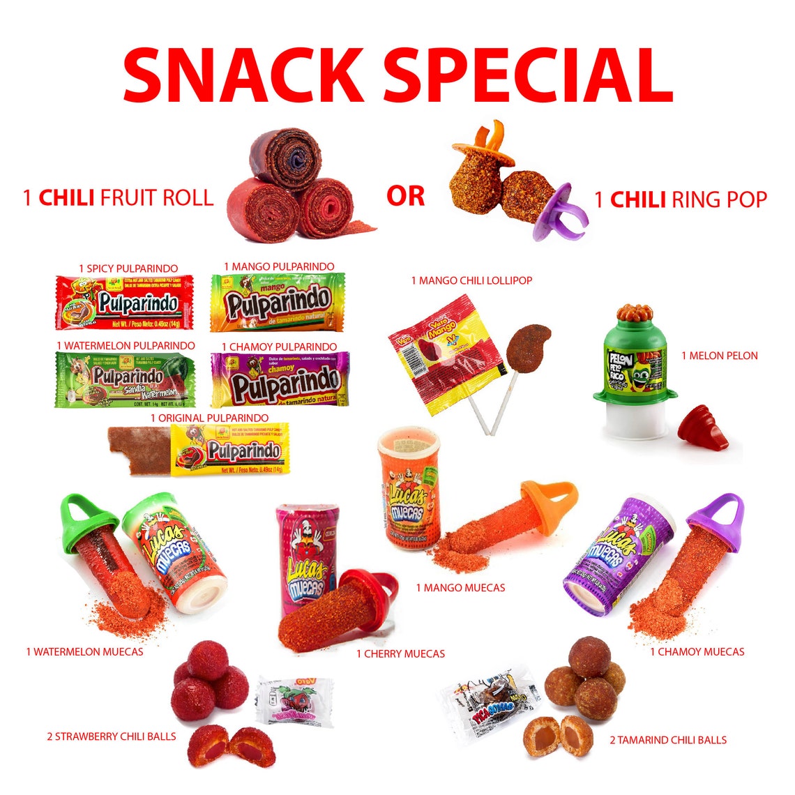 Dulces Enchilados Mexican Chili Candy Chamoy Candy Pica Etsy