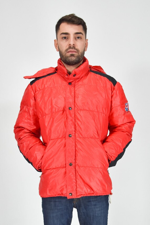 CHAMPION Bomber Red Padded Sports Jacket Size M Ma