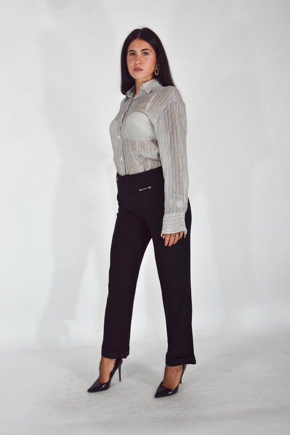 GUCCI Classic Black Rayon Trousers Size IT 46 - XL