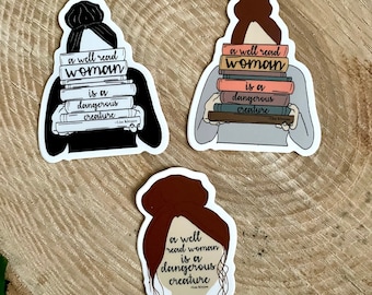 Well read woman sticker