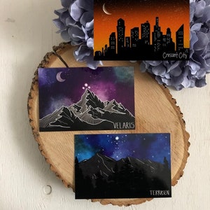 Conjunto de impressão de cartões postais Velaris/Terrasen/Crescent City