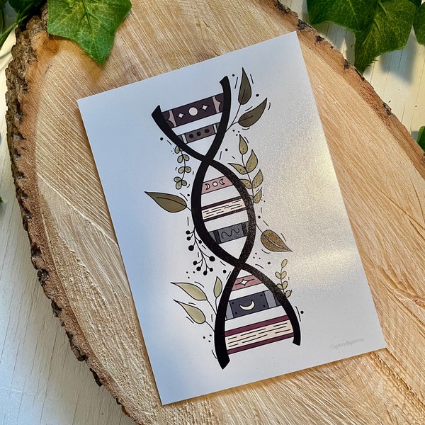 Impression de brin d’ADN bookish - 5x7, finition mate