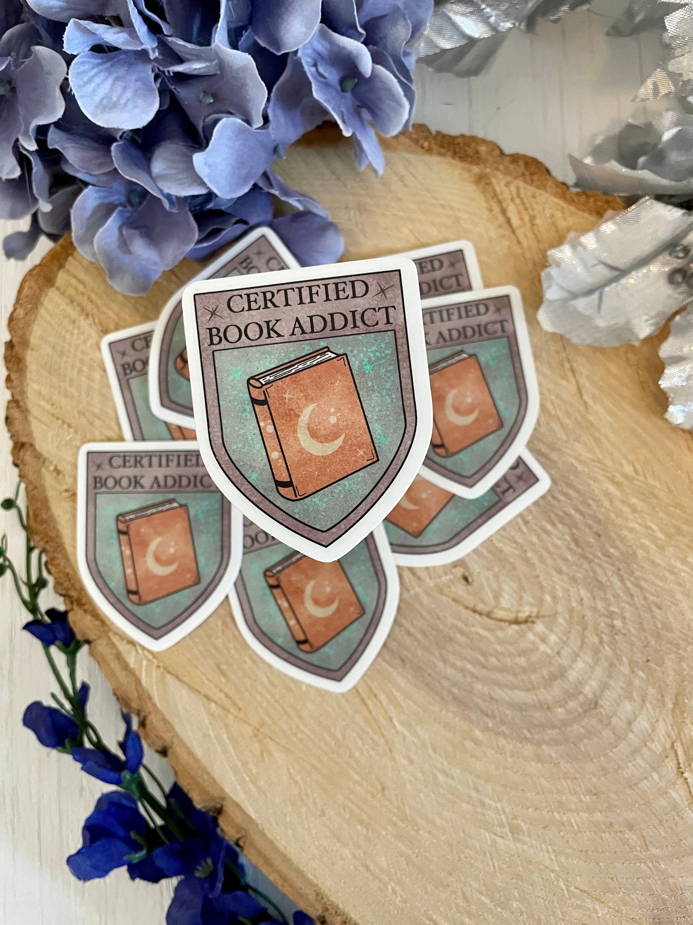 Certified Book Addict Badge Sticker - Etsy