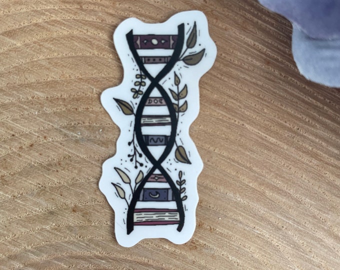 Bookish DNA Strand Sticker - Etsy