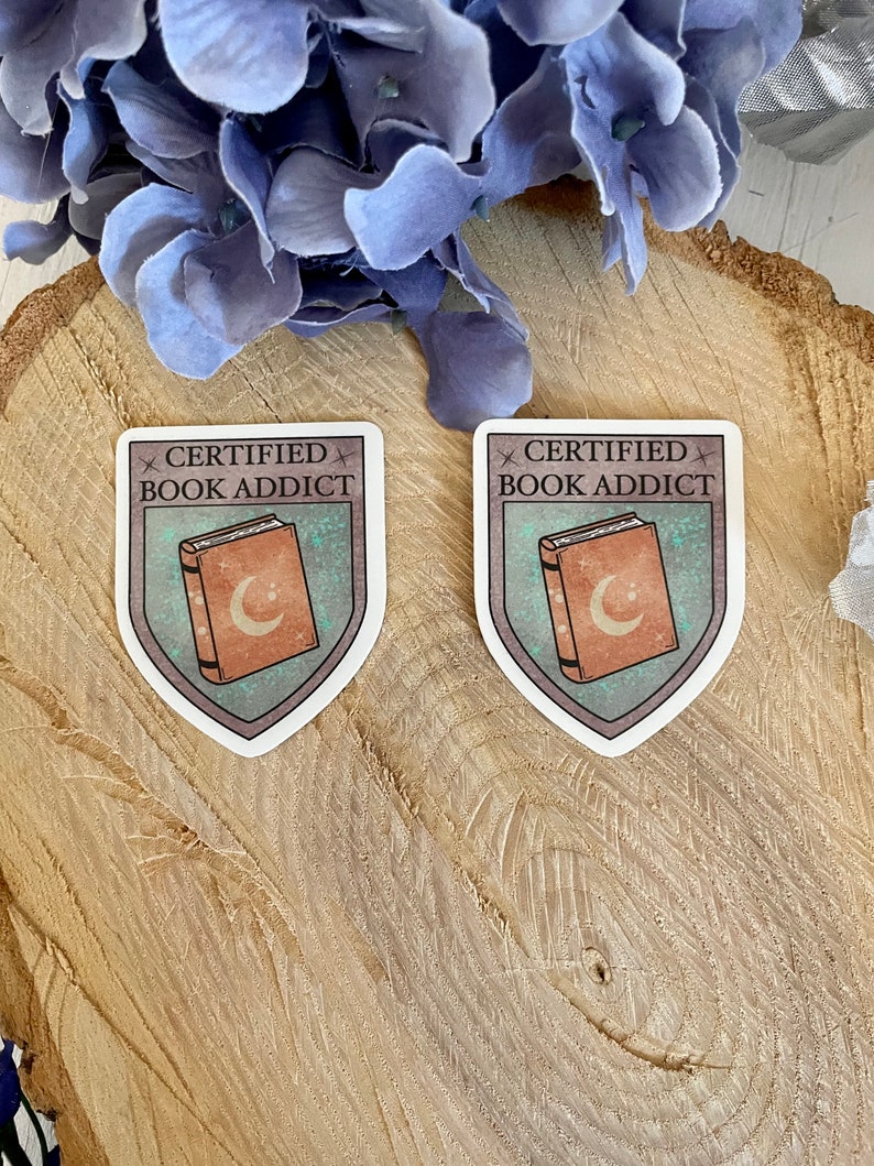 Certified Book Addict Badge Sticker - Etsy