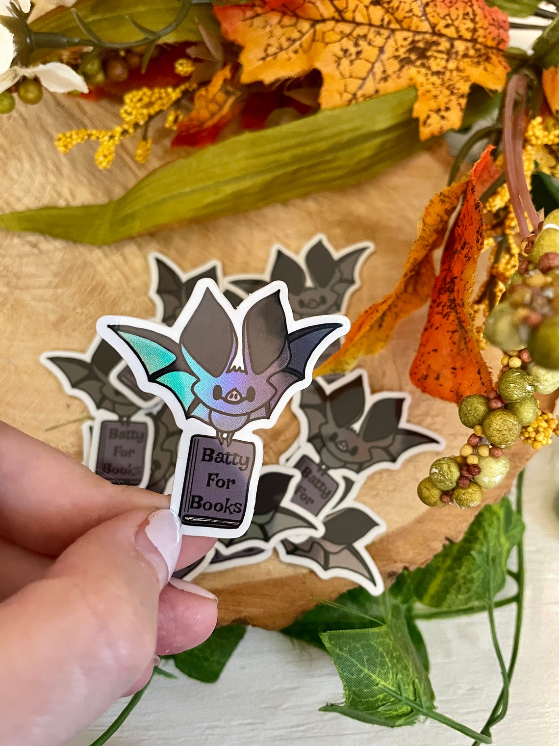 Batty for Books Sticker - Etsy
