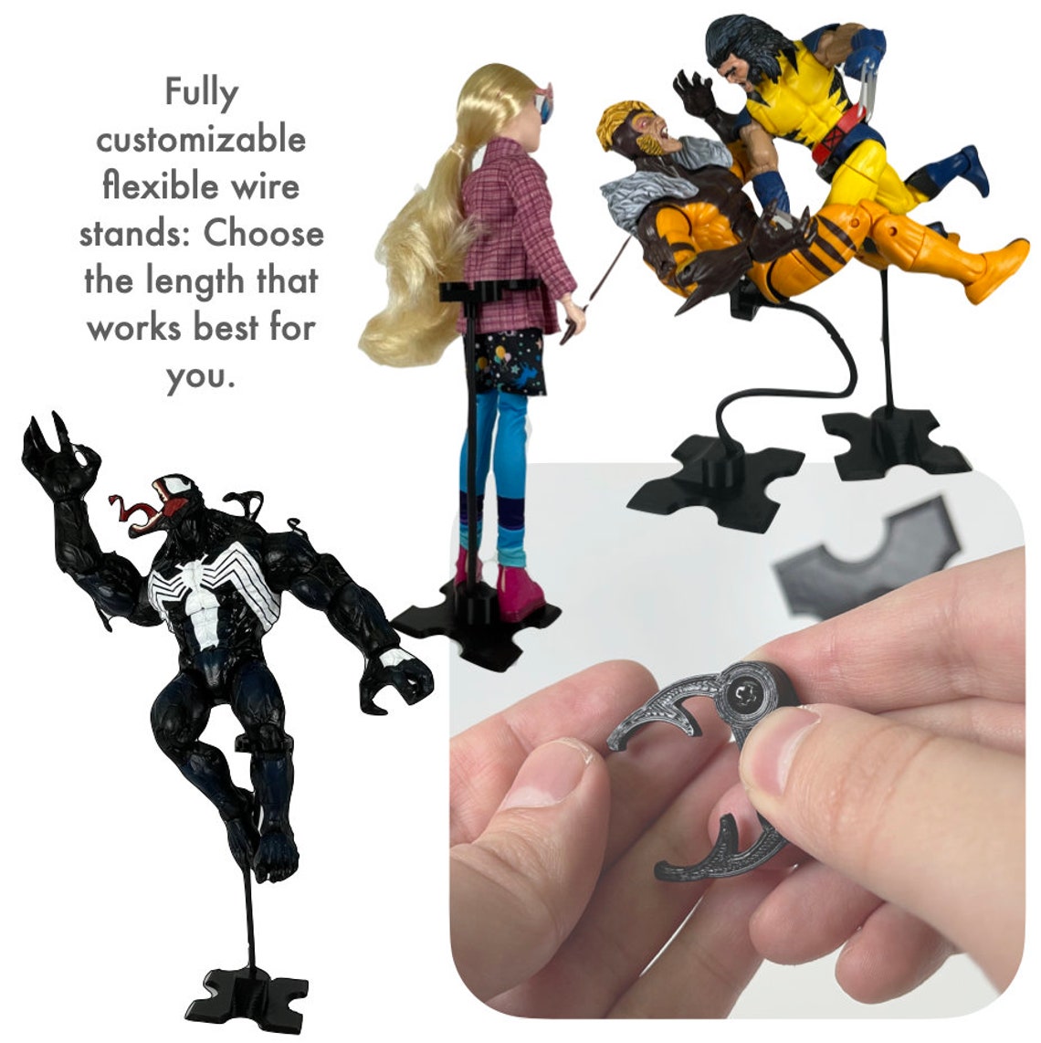 clear poseable stand for action figures