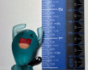 1.5" Custom Modeled Wobbuffet Pokemon Charm - 3d Printed with Clear Blue Resin with Hand Painted Acrylic details.