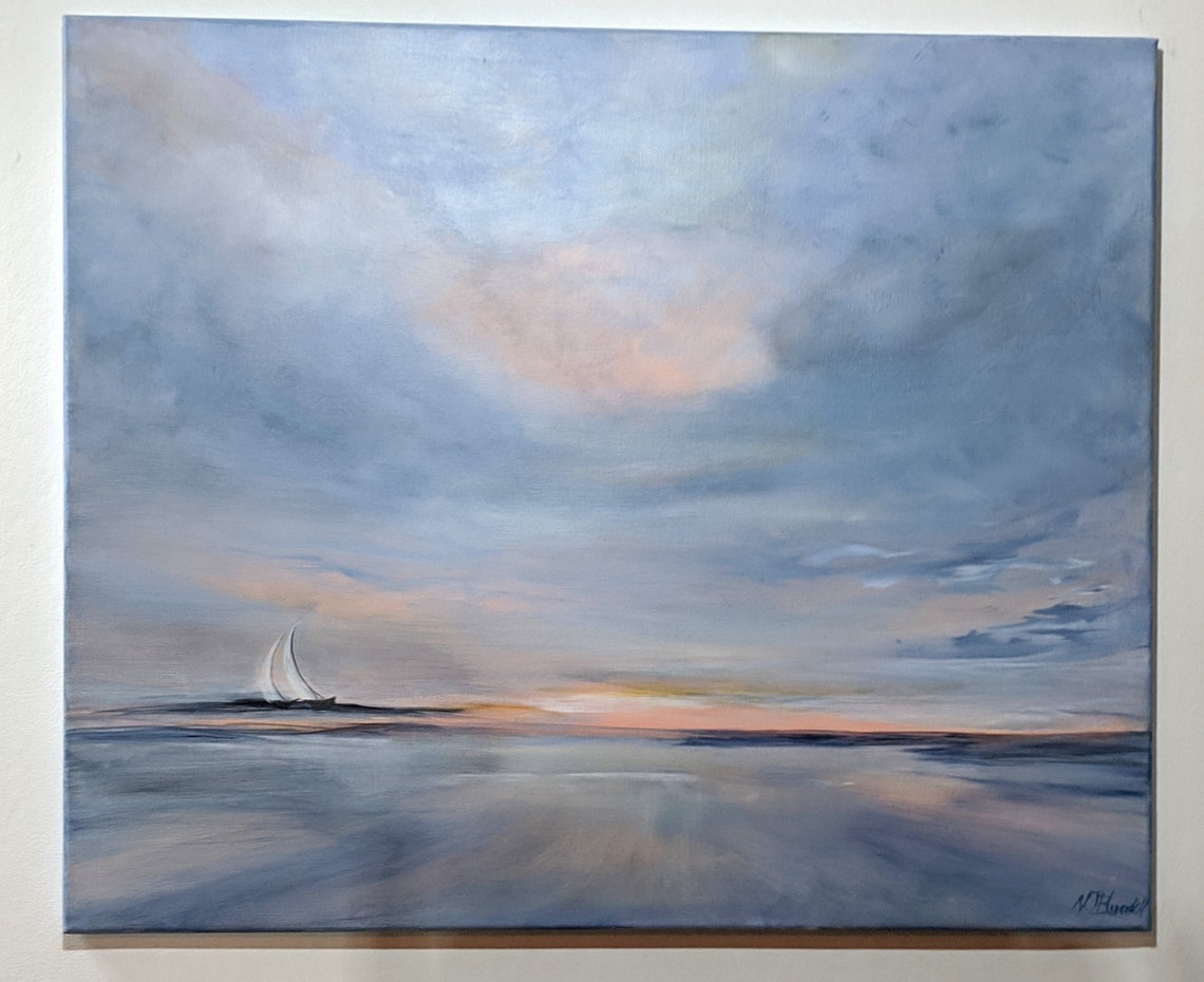 Original Seascape Hand Painted Abstract seaside Painting Etsy