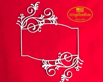Chipboard Die Cuts, Filigree Delicate Lace Laser Cut Board Frame, Vintage Double Side Shape