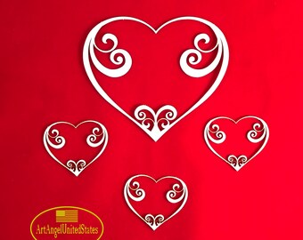 Filigranes Herz Laser Cut Chipboard, doppelseitige Bastelverzierungen