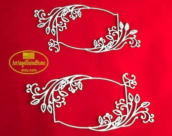 Laser geschnittene Chipboards die cuts, filigrane Schnörkelrahmen, Vintage Floral Chipboard