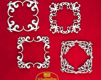 Die Schnitte Chipboards, Filigran geschnitzte Spitze Zarte Vintage Laser Cut Rahmen