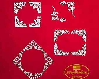 Die Cuts, Schöne Filigrane Ausschnitte, Doppelte Seitenbretter, Chipboard Die Cuts, Laser Cut Chipboard, Scrapbooking, Laser Cut Board, Chipboard