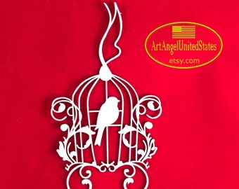 Laser Cut Birdcage Chipboard: Scrapbooking, Decoupage, DIY Craft