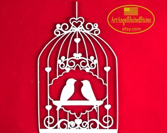 Double Side Board, Chipboards, Scrapbooking love, Scrapbooking diy, Birds Chipboard Shapes, Amazing Birdcage Love Laser Cut Chipboards