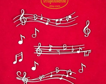 Spaanplaat gestanst, Muziek lasergesneden spaanplaat, Mixed Media scrapbooking knutselbenodigdheden, Lasergesneden kartonnen uitsnijdingen Dubbelzijdige platen