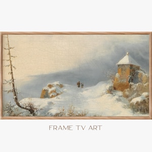 Samsung Frame TV Art | Christmas Frame TV Art 4K | Winter Painting TV Art | Vintage Landscape Painting | Tv Wallpaper | Digital Download