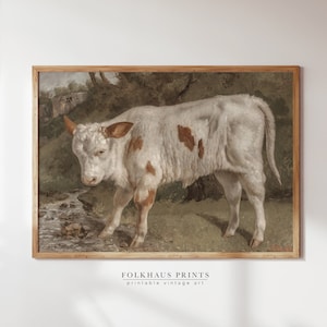 Cow Painting Printable Wall Art Digital Download Antique Painting Vintage Art Oil Painting Digital Print Instant Download