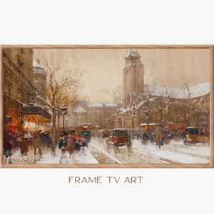 Samsung Frame TV Art | Christmas Frame TV Art 4K | Winter Painting TV Art | Vintage Landscape Painting | Tv Wallpaper | Digital Download