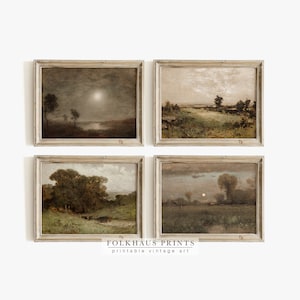 Vintage Gallery Wall Print Set of 4 PRINTABLE WALL ART Antique Painting Vintage Art Oil Painting Digital Print Instant Download