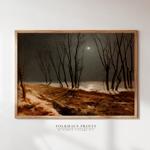 Landscape Painting | Printable Wall Art | Vintage Moonlight Print | Digital Download | Antique Painting | Vintage Art | Digital Print