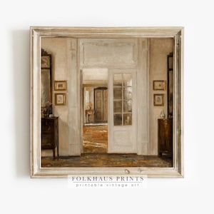 Interior Painting Printable Wall Art Digital Download Antique Painting Vintage Art Oil Painting Digital Print Instant Download