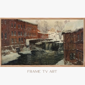 Samsung Frame TV Art | Christmas Frame TV Art 4K | Winter Painting TV Art | Vintage Landscape Painting | Tv Wallpaper | Digital Download