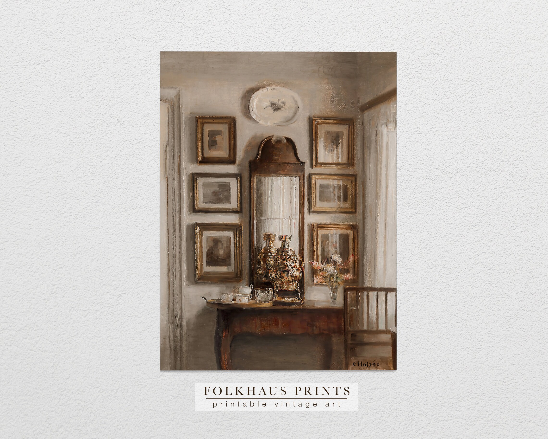 Interior Painting Printable Wall Art Digital Download Antique - Etsy
