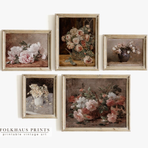 Vintage Gallery Wall Print Set of 5 PRINTABLE WALL ART Antique Etsy