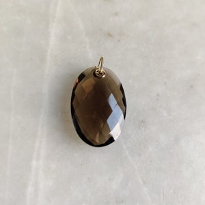 Natural Smoky Quartz Pendant, 14K Solid Yellow Gold Smoky Quartz Pendant, June Birthstone Pendant, Smoky Quartz Jewelry, Christmas Present