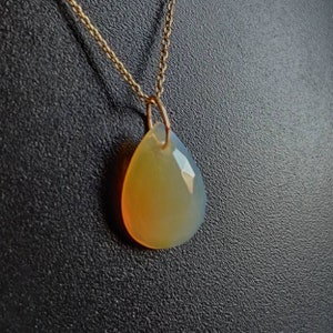 Natural Ethiopian Opal Pendant, 14K Solid Yellow Gold Ethiopian Opal Pendant, October Birthstone Pendant, Opal Jewelry, Christmas Present