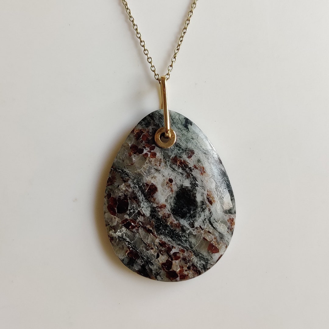 Natural Edulite Pendant, 14K Solid Yellow Gold Edulite Pendant, Yellow ...