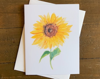 Sunflower Note Cards: Watercolor Art Prints, Set of 9